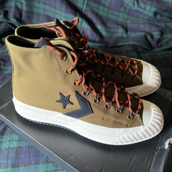 NIB Converse Bosey MC Hi Men’s 12 Surplus Olive/Campfire Orange - Perfect!